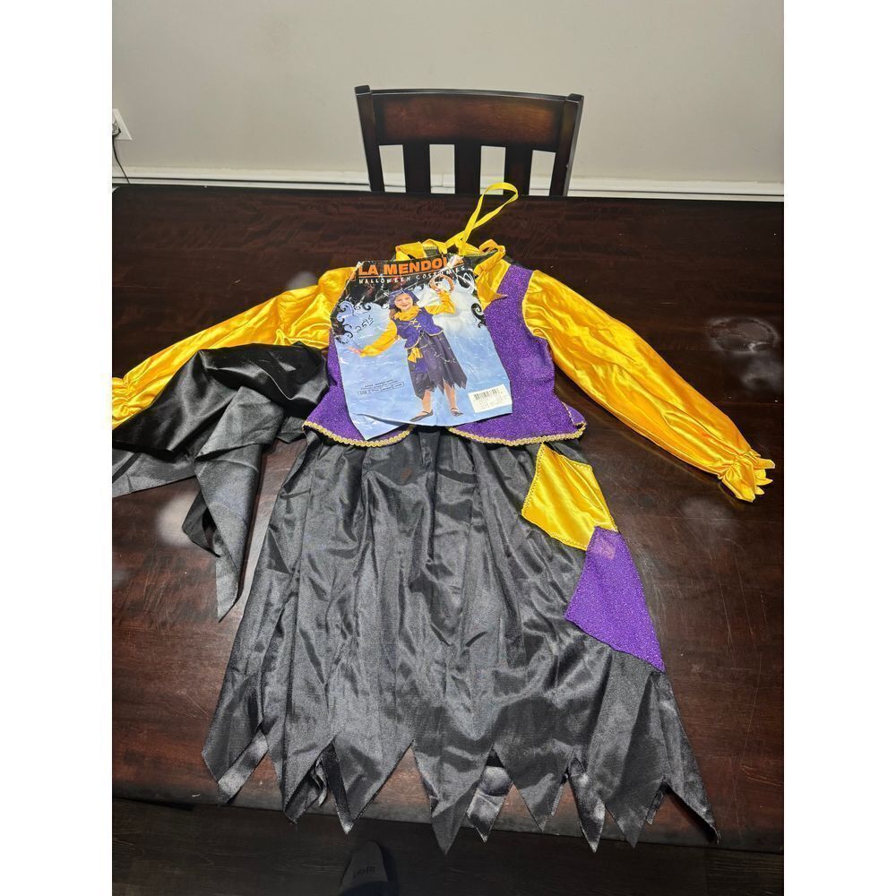 La Mendola Costume Yellow Purple Black Superhero Dress small H-701